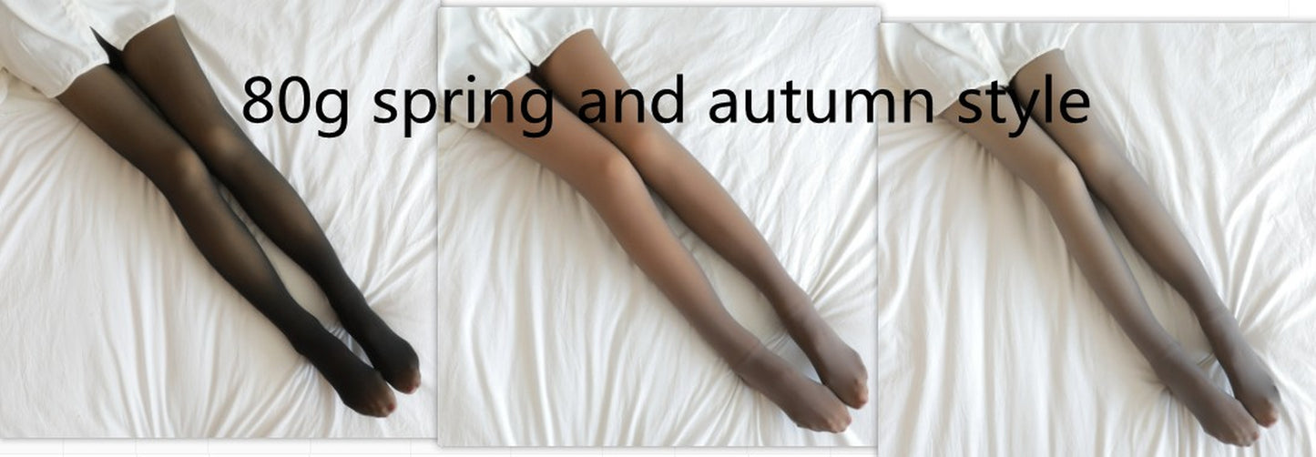 Fake Translucent plus Size Leggings Fleece Lined Tights Fall and Winter Warm Fleece Pantyhose Women Fleece Lined Pantyhose Thermal Winter Tights